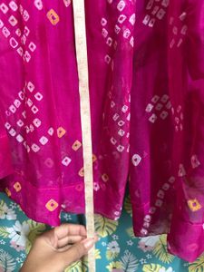 Pink Bandhani Full Gher Sharara