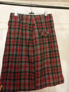 Vintage Plaid Wool Skirt