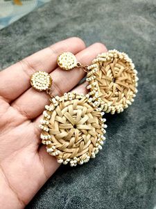 Woven Raffia Earrings