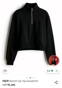 H&amp;M Woman Comfortable Crop Sweatshirt
