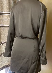 Office Style Satin Cross Dress