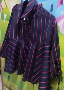 Striped Tie-Neck Dress