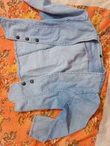 A-line Kurta With denim Jacket