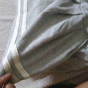 Gray Skirt with Stripes Korean Style