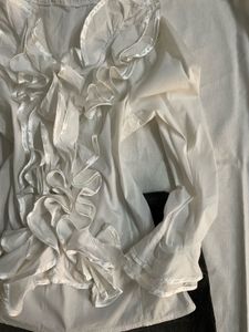 White Rufflecore Fitted Shirt🧚