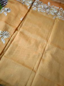 Beautiful Embroidered Saree With Blouse