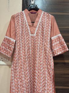 Peach Floral Kurti