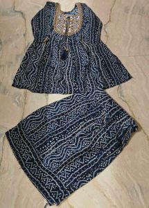peplum kurta with embroidery n sharara