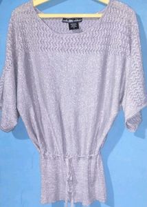 Party Wear Silver Shiny Top