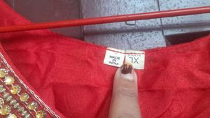 Red Net Anarkali Kurthi