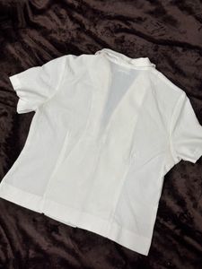 White Elegant Button-Down Shirt