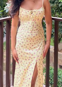 Floral Bodycon Slit Dress (S)