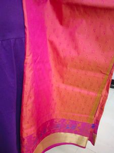 Pink &amp; Gold Silk Saree