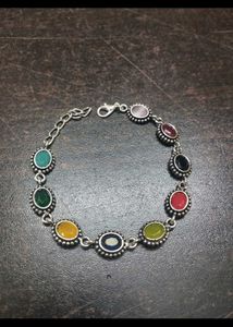 Gemstone &amp; Silver Bracelet 👌