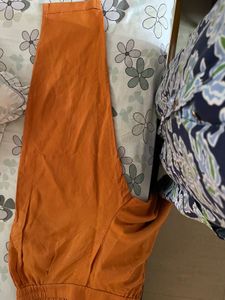 Orange Linen Blend Joggers