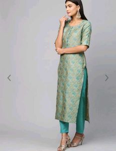 Straight Kurti Trouser And Dupatta Set