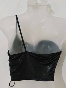 BLACK SEXY SNAKE PRINT TOP
