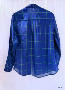 Blue Plaid Button-Down Shirt
