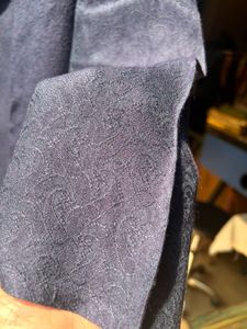 Inky Blue Self Embroidered Fabric