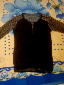 Black Tunic with Lace Sleeves