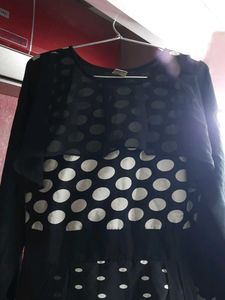 Polka Dot Black And White Gown