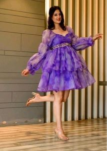 Organza Dress With Hair Bow