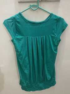 Green Cap Sleeve Top