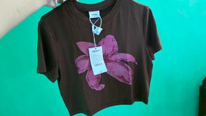 Sayana Brown Floral Tee - New!
