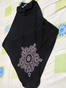 Black Rhinestone Embellished Modest Hijab