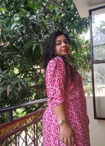 Pink &amp; White Print Kurti