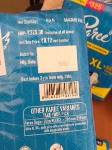 Paree XL -40 Pads New With Tag