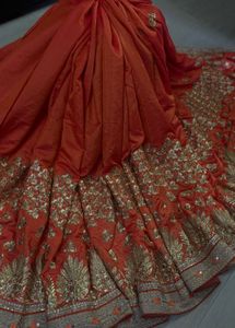 Gorgeous Orange Saree