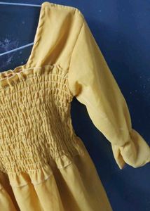 Yellow Smocked Mini Dress