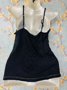 Black Embellished Cami Top