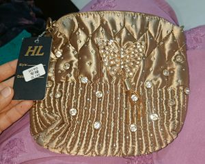 Brand New Olive HL Rhinestone Butterfly Handbag