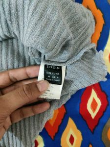 Gray Ribbed Bodysuit