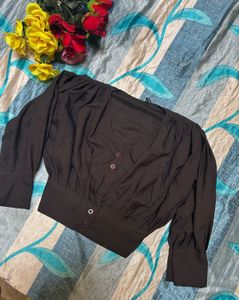 Puff Button Up Top