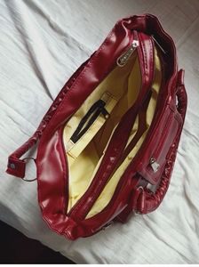 Red Faux Leather Handbag