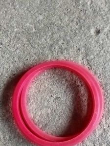 Set of 4 pink &amp; gold bangles