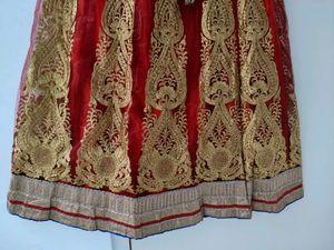Red And Golden Lehenga With Choli