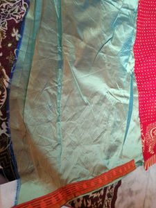 Red Printed Saree with Blouse