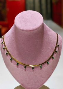 Baguette embellishedsnake link necklace