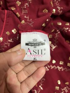 Maroon Unused Sharara Set