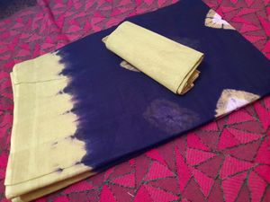 New Batik Printed Pure Cotton Saree Wid Blouse