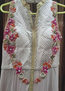 Lycra Gown With Pant And Dupatta- Mauve Color