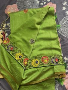 elegant embroidery saree with blouse