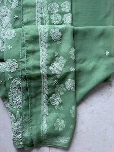 Unused Lukhnowi Work Saree