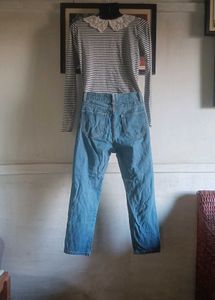 Stylish Striped Top &amp; Jeans Outfit