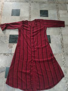 Maroon And Black White Kurta