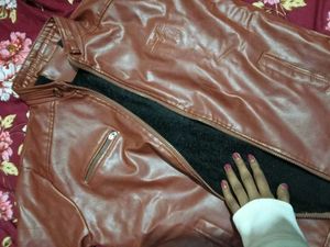 Brown Faux Leather Jacket